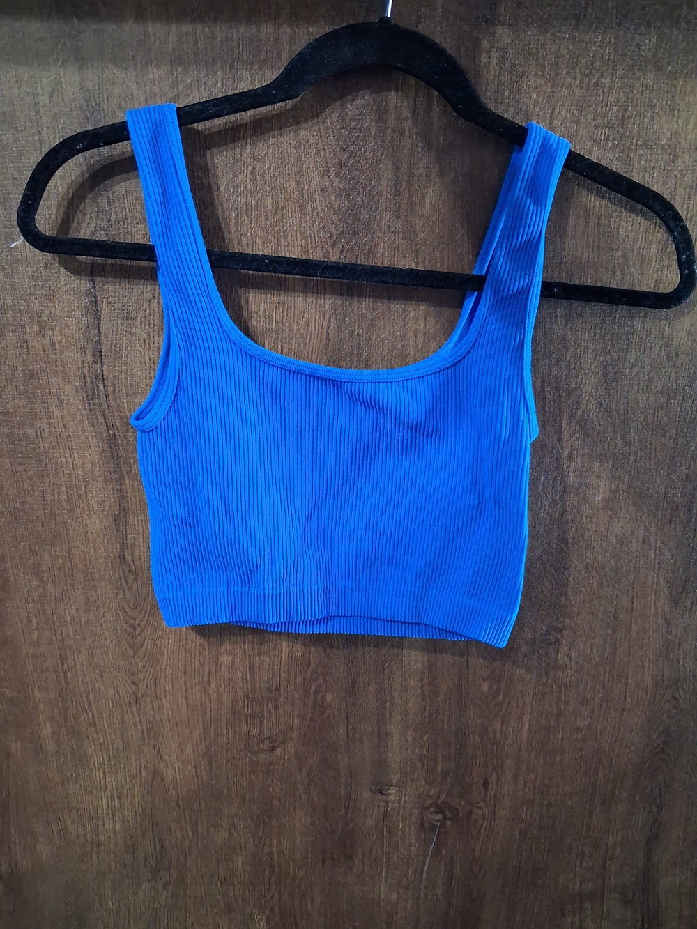 Zara Electric Blue Ribbed Crop Tank Size XS/S
